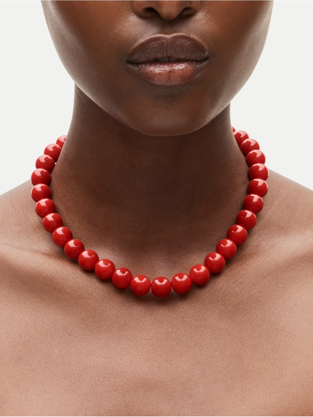 J crew red Chunky beaded necklace